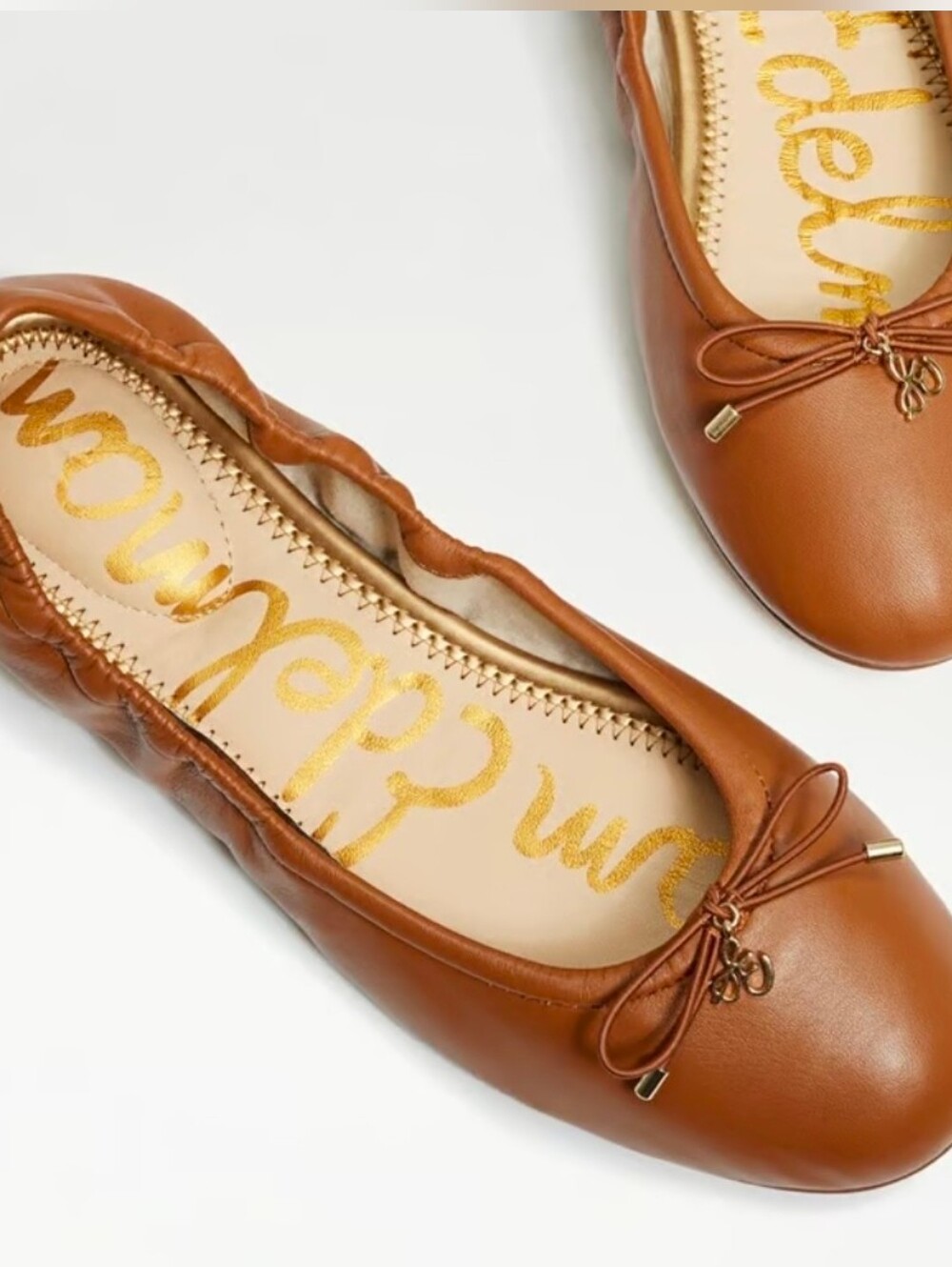 Sam Edelman Saddle Leather Felicia Ballet Flats with Bow Size 9.5
